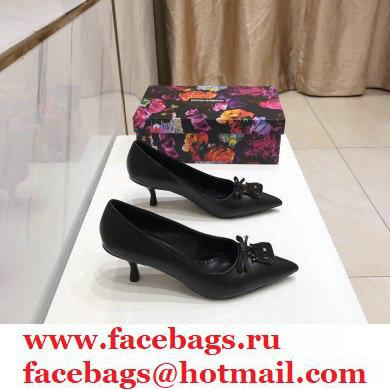 Dolce & Gabbana Thin Heel 6.5cm Leather Sicily Pumps Black 2021 - Click Image to Close